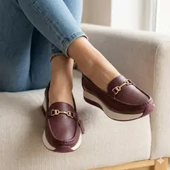 GENERICO - Mocasines Casuales Mujer De Cuero Legitimo