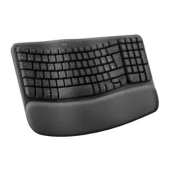 LOGITECH - Teclado Ergonómico Inalámbrico Wave Keys con reposamanos Negro