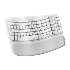 LOGITECH - Teclado Ergonómico Inalámbrico Wave Keys con reposamanos Blanco