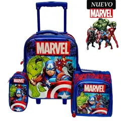 MARVEL - Set de Mochila con Ruedas EXTRA Oficio Lonchera y Cartuchera
