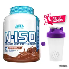 ANS PERFORMANCE - N-ISO WHEY PROTEIN ISOLATE CHOCOLATE 2.27 kilos hidrolizada + SHAKER
