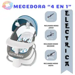 BABI - SILLA MECEDORA ELECTRICA 4 EN 1 MUSICAL "ROCKING CHAIR" - CELESTE