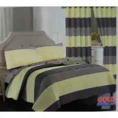 GOLDSUN - CUBRECAMA 7 PIEZA TELA CON TELA DE VERANO CON CORTINA 2 PLAZAS PREMIUN