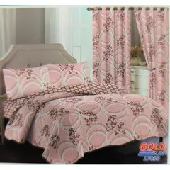 GOLDSUN - CUBRECAMA 7 PIEZA TELA CON TELA DE VERANO CON CORTINA 2 PLAZAS PREMIUN