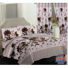 GOLDSUN - CUBRECAMA 7 PIEZA TELA CON TELA DE VERANO CON CORTINA 2 PLAZAS PREMIUN