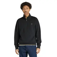 TIMBERLAND - Polera Oyster River Chest Logo Brushback 1/4 Zip Sweatshirt Hombre