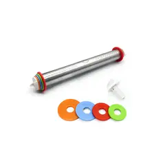 GENERICO - Rodillo ajustable de acero con 4 anillos de grosor nivelador para fondant reposteria