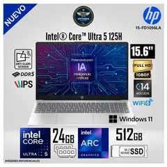 HP - Laptop 15-FD1056LA Intel Core Ultra 5 125H 24GB RAM 512GB SSD 15.6" FHD Win 11