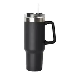 GENERICO - Termo Color Negro Hermético Acero Inoxidable 1200Ml Con Sorbete Practico Moderno Vaso Térmico