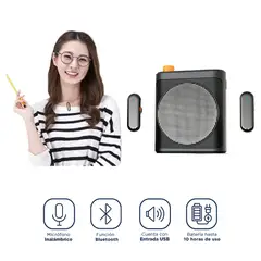 GENERICO - Amplificador de Voz Portátil con Micrófono Bluetooth y Reproductor Multimedia USB