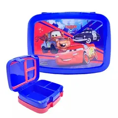 GENERICO - LONCHERA TIPO BENTO 3 DIVISIONES ANTIDERRAME CARS