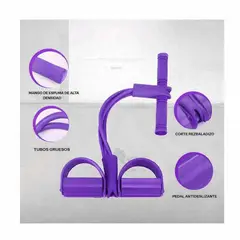 GENERICO - Ligas de Resistencia con Pedales para Ejercicios en Casa Fitness Tonificador Color Morado