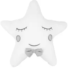 BABY MERINOS - Cojin - Estrella Elegante V4 - Blanco y Plomo