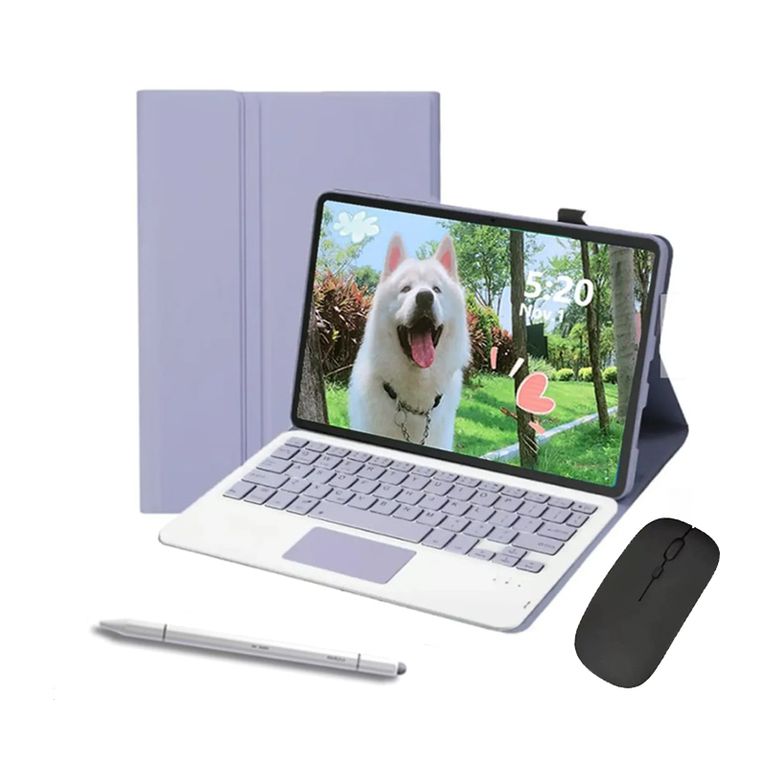 Tablet M11 K10 8GB+128GB WiFi y y Ratón inalámbrico Bluetooth &Teclado-Morado+bp16