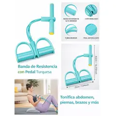 GENERICO - Ligas de Resistencia con Pedales para Ejercicios en Casa Fitness Tonificador color Celeste