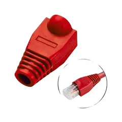 GENERICO - Capuchas Para Conectores Rj45 Cable De Red Bolsa x100 Unids Rojo