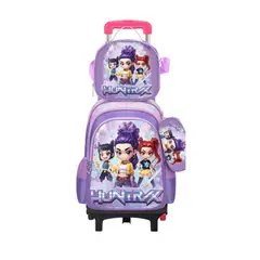 GENERICO - MOCHILA GUERRERA KPOP TRES PIEZAS CON RUEDAS - DESMONTABLE