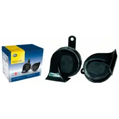 GENERICO - Claxon Caracol HELLA 12V + Sin Relay Color Negro Universal 2Pcs