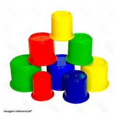 GENERICO - Set de 10 Vasos Lógicos de Plástico Multicolor