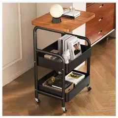 GENERICO - Mesa Auxiliar Multifuncional con Bandeja y Ruedas