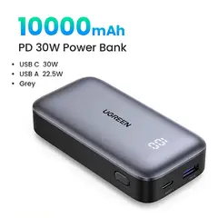 UGREEN - Power Bank PB502 10000mah Usb C- A 30w Carga Rapida