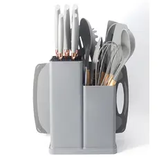 GENERICO - SET DE UTENSILIOS DE SILICONA GRIS 19 PIEZAS