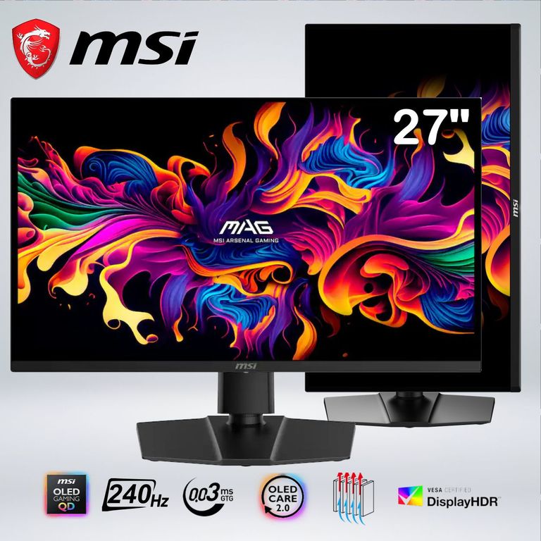 MONITOR GAMER MAG 271QP QD-OLED X24 WQHD 27 " 240hz 0.03ms HDR NVIDIA G-SYNC AMD FreeSynC