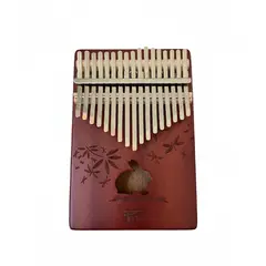 TITAN - Kalimba 17 Notas con Diseño de Conejo - Piano de Pulgar de Madera Maciza con Kit Completo