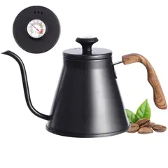 GENERICO - Tetera Vintage Barista De Cuello De Cisne Con Termómetro