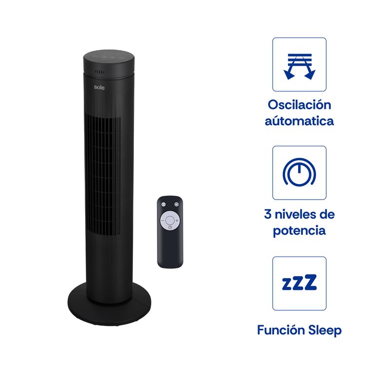 Ventilador Tipo Torre Black 76 Cm 3120SOLAIR019V2