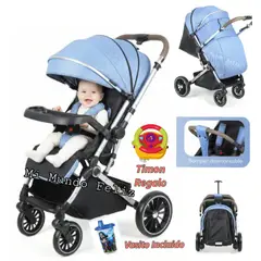 BABY CAM - Coche para Bebe de Paseo Mango Reversible Silver Blue