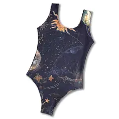 GENERICO - Body Mujer Manga Corta Estampado Galaxia