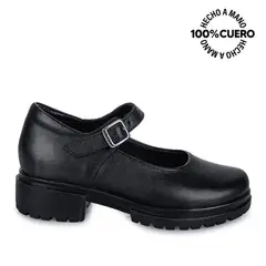 RABBIT - Zapato Escolar Ballerina Básico MANA-062 Negro Cuero