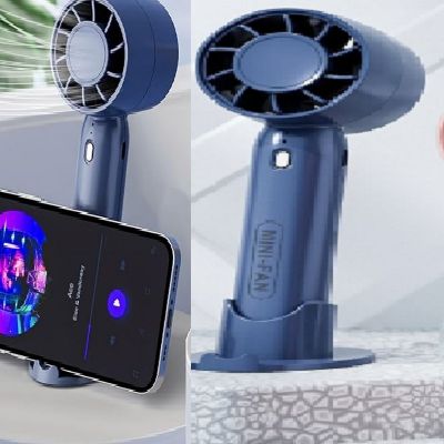 Ventilador de mano portátil recargable con 2 velocidades AZUL