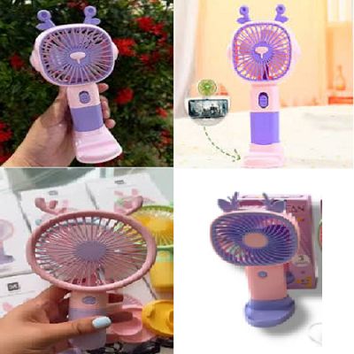 Ventilador de mano portátil recargable con 2 velocidades ROSADO