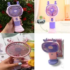 GENERICO - Ventilador de mano portátil recargable con 2 velocidades ROSADO