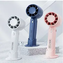 GENERICO - Ventilador de mano portátil recargable con 2 velocidades Blanco