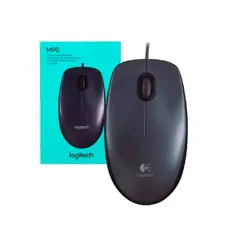 LOGITECH - Mouse con cable USB M90 Negro