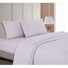 CASATEX - Juego de Sábanas 1.5 Plaza 100% Algodón con Bordado