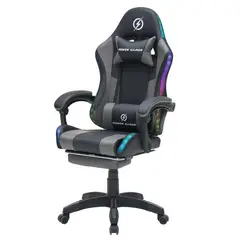GENERICO - SILLA GAMER SILVER BLACK LUCES RGB