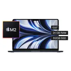 APPLE - Laptop MacBook Air M2 24GB 512GB SSD 13.6 IPS Black