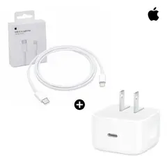 APPLE - Pack Cargador USB-C Dinamic 40W-60W Max + Cable Tipo C a Lightning Carga Rápida 2m Blanco