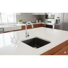 GENERICO - LAVADERO NEGRO EN ACERO INOXIDABLE 39x37CM