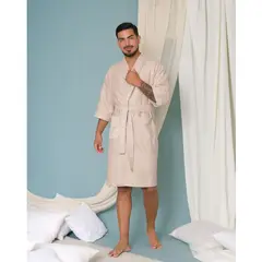 SOÑALIERE - Salida de Baño Hombre Microfibra - Beige S