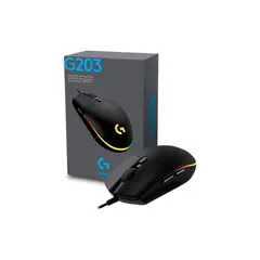 LOGITECH - Mouse G203 Lightsync Optical 8000 DPI RGB Negro