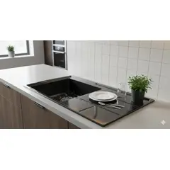 GENERICO - LAVADERO 100X50CM ACERO COLOR NEGRO