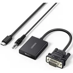 UGREEN - Adaptador VGA to HDMI 1080P Con Sincronización de Video y Audio CM513 / 50945