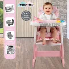 BABY - Silla de Comer Escritorio 2 en 1 «EY KITTY» Edición Especial Pink