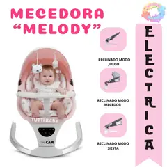BABI - SILLA MECEDORA DIDACTICA MELODY MUSICAL CON BLUETOOTH - ROSADO