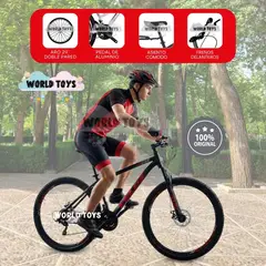 VELOX - Bicicleta Montañera Deportiva Aro 29 «Roma MTB II» Black & Red